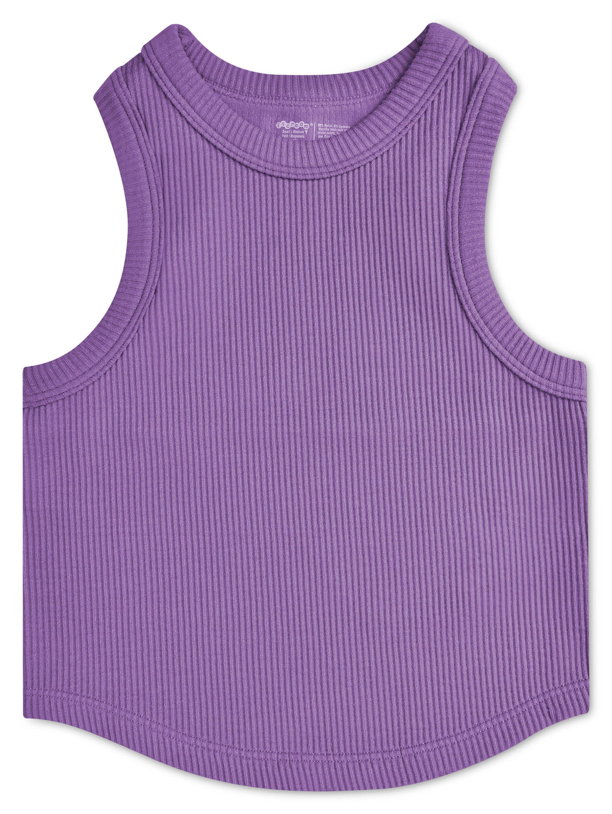 Iscream Cropped Ribbed Racerback Tank Top