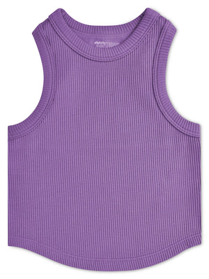 Iscream Cropped Ribbed Racerback Tank Top