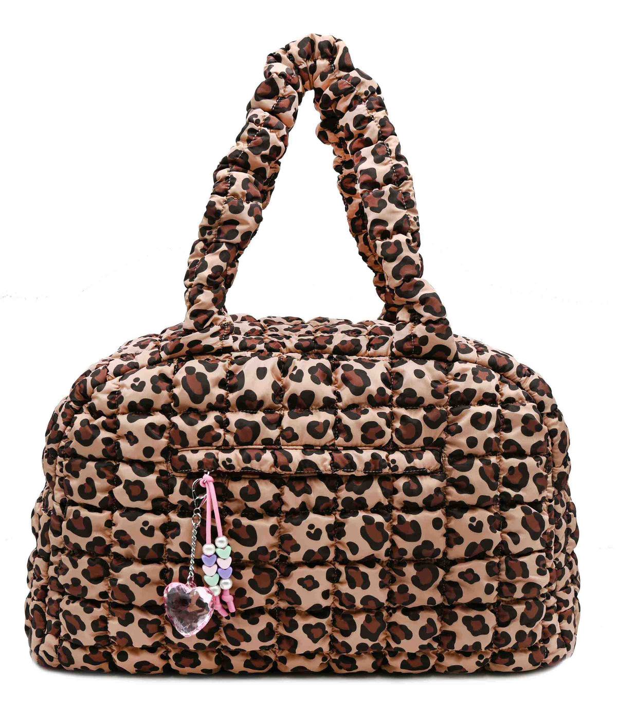 OMG Quilted Scrunchies Leopard Printed Medium Duffle Bag