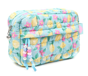 OMG Quilted Scrunchies Lemon Floral Printed Pouch