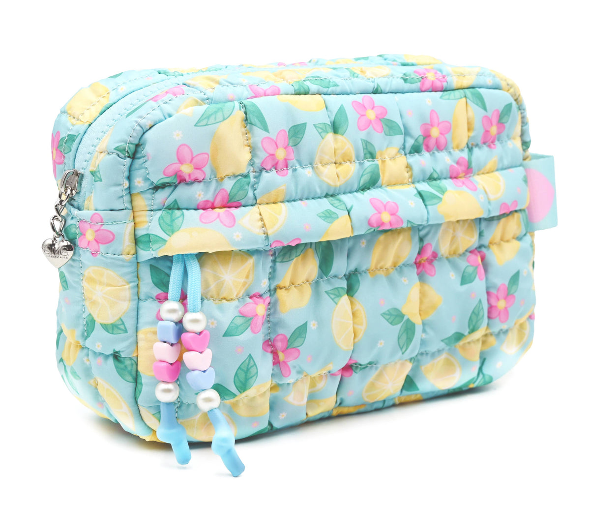 OMG Quilted Scrunchies Lemon Floral Printed Pouch