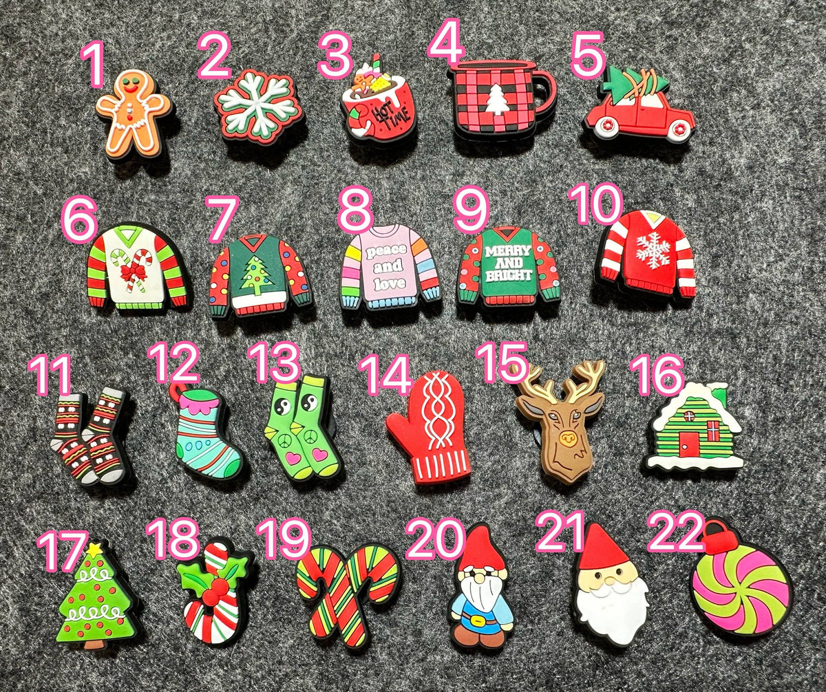 Christmas Theme Shoe Charms High-Quality JuliesDecalDesign