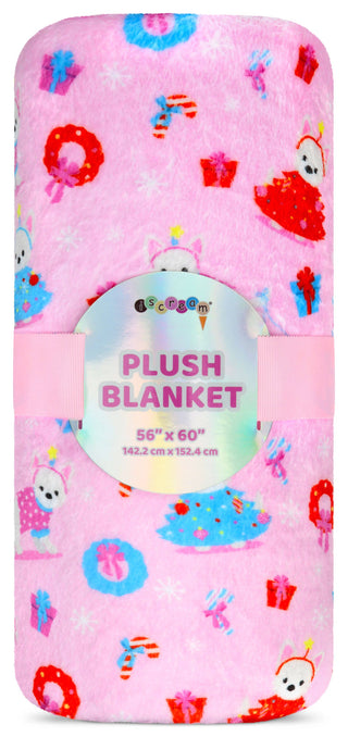 Merry Woof-Mas Plush Blanket