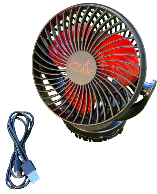 Glam'r Gear® Glam'r Gear Rechargeable LED Clip-on Fan