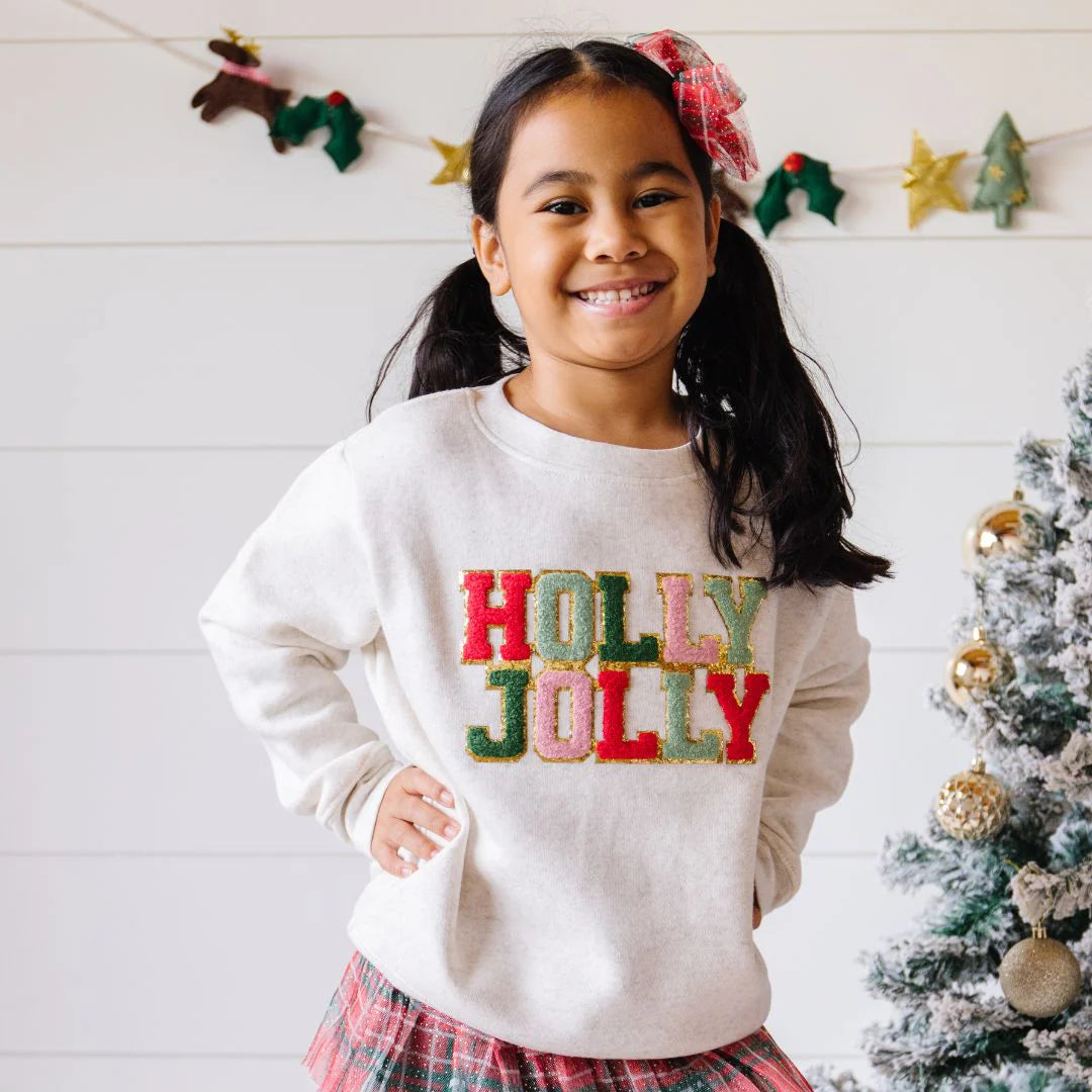 Sweet Wink Holly Jolly Patch Christmas Sweatshirt