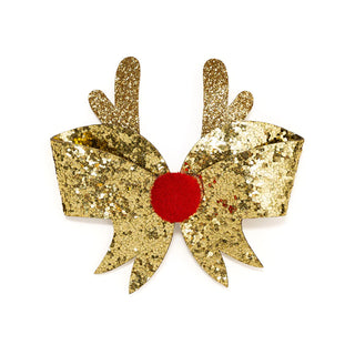 Sweet Wink Reindeer Glitter Bow