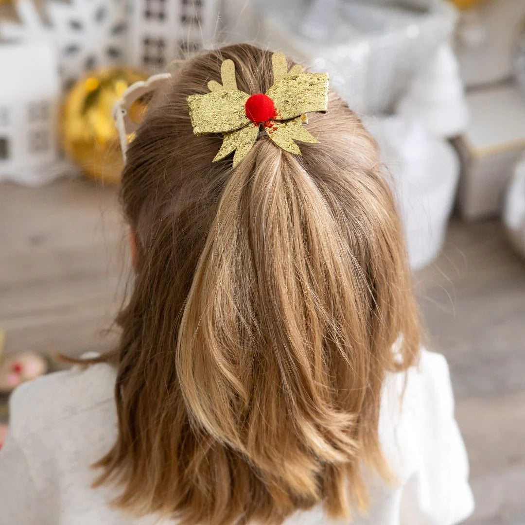 Sweet Wink Reindeer Glitter Bow