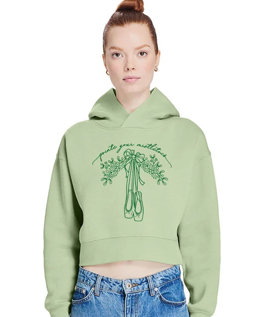 Covet Pointe Your Mistletoes Crop Hoodie