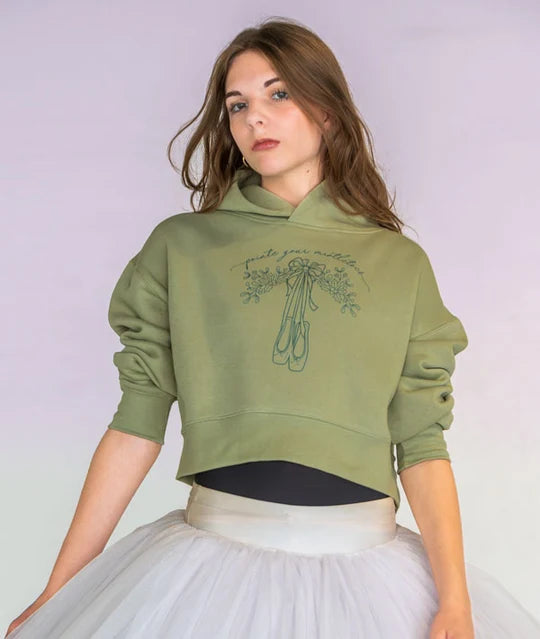 Covet Pointe Your Mistletoes Crop Hoodie