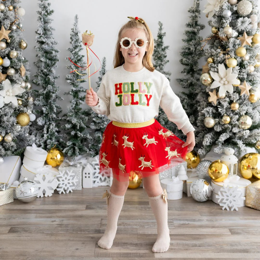 Sweet Wink Reindeer Sequin Christmas Tutu