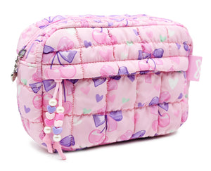OMG Quilted Scrunchies Cherry Bow Printed Pouch