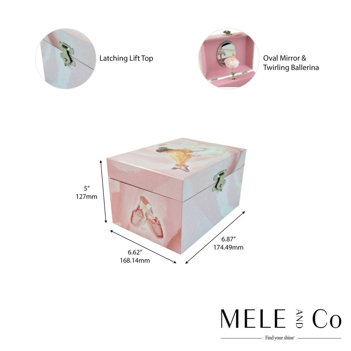 Mele and Co Casey Girl's Musical Ballerina Jewelry Box - Fanci Footworks