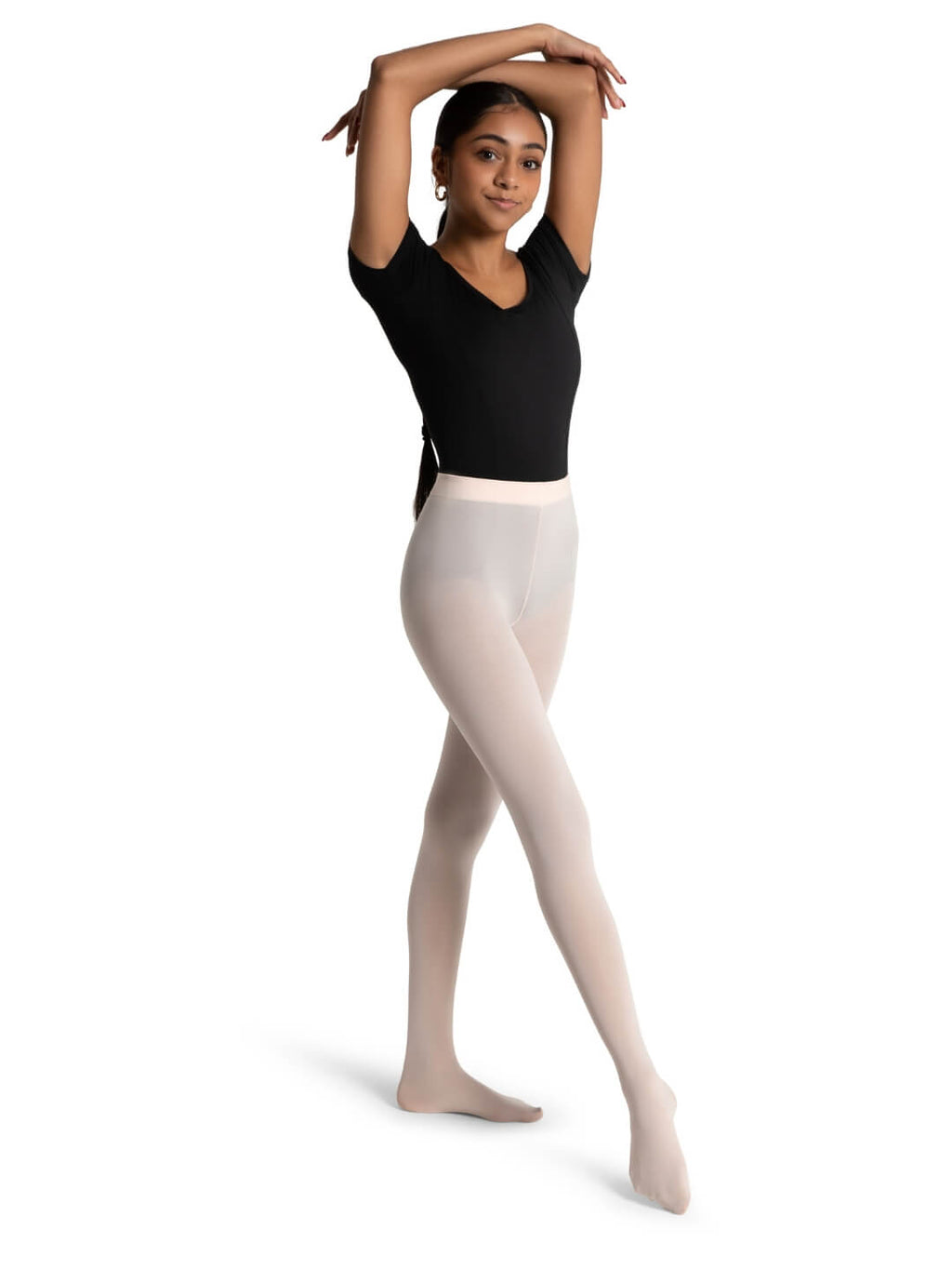 CAPEZIO 1917 FOOTLESS TIGHTS WITH SELF KNIT WAIST BAND
