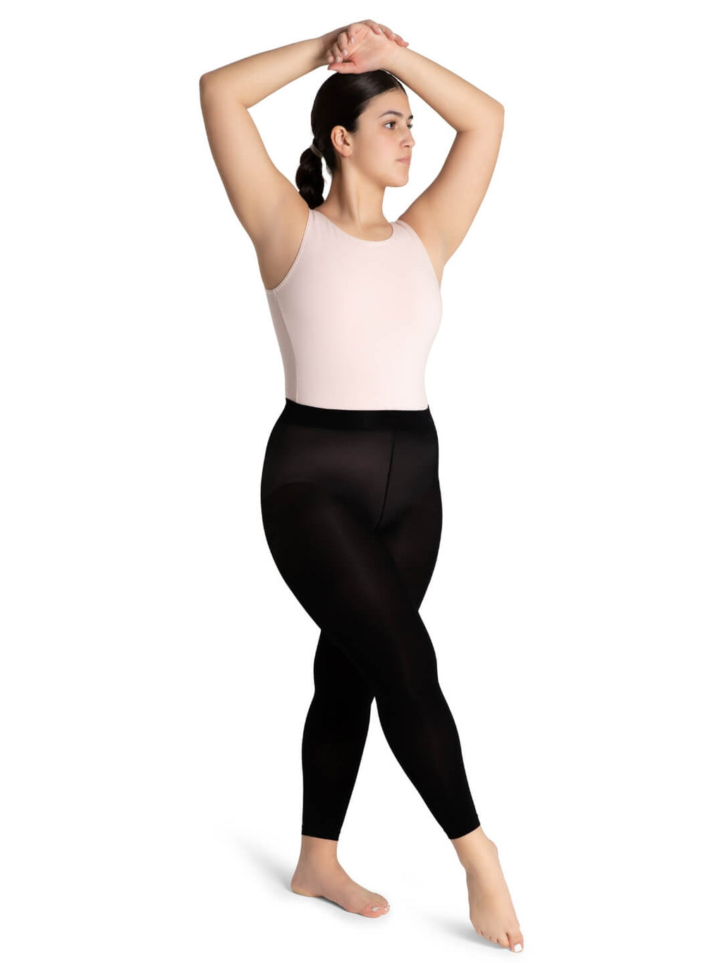 CAPEZIO 1917C FOOTLESS TIGHTS WITH SELF KNIT WAIST BAND