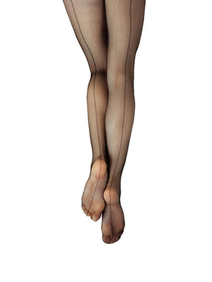 CAPEZIO 3408C STUDIO BASIC FISHNET WITH SEAMS TIGHTS - Fanci Footworks