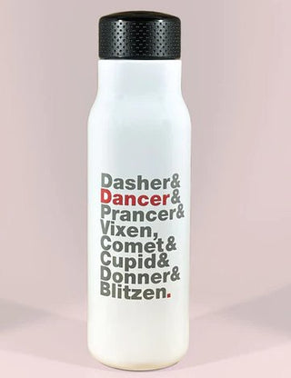 COVET DANCE REINDEER NAMES STAINLESS STEEL WATER BOTTLE - Fanci Footworks