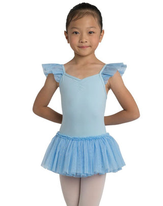 DANZNMOTION 2462C PENELOPE FLUTTER SLEEVE DRESS - Fanci Footworks