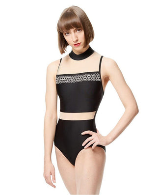 LULLI DANCEWEAR LUF589 EMBROIDERED MESH MOCK NECK LEOTARD - Fanci Footworks