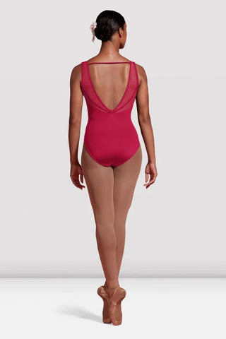 MIRELLA M3099LM SEVILLE MESH PANELLED LOW BACK TANK LEOTARD - Fanci Footworks