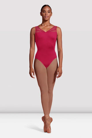 MIRELLA M3099LM SEVILLE MESH PANELLED LOW BACK TANK LEOTARD - Fanci Footworks