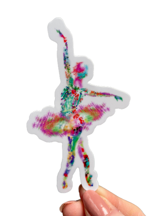 Paint Splash Dancer Ballerina Dance Sticker, 2.3” x 4”
