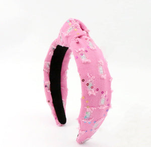 Kid and Tween Pink Denim Headband