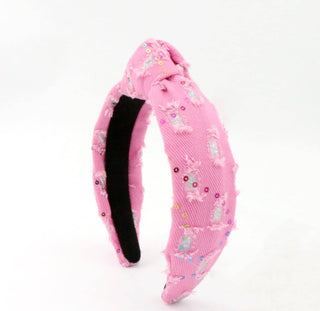 Kid and Tween Pink Denim Headband