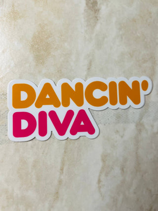 Dancin' Diva Sticker, 4" x 1.7"