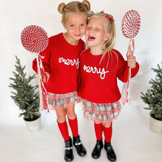 Sweet Wink Holiday Plaid Tiered Tutu