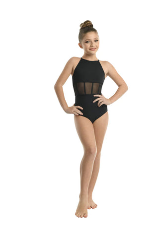 Danznmotion 21105C Halter Leo With Sheer Waist