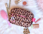 OMG Quilted Scrunchies Leopard Pouch