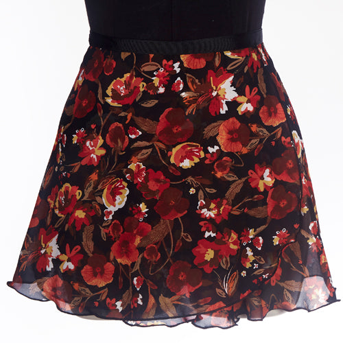 Dasha 4493pf Ladies 12" Pansy Field Print Wrap Skirt