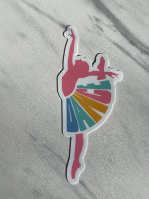 Ballerina w/ Dance Skirt Sticker, 2" x 4"