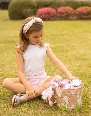 Kid and Tween White Denim Knotted Headband
