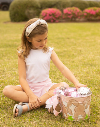 Kid and Tween White Denim Knotted Headband