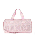 OMG 'DANCE' Floral Bow Printed Quilted Large Duffle Bag