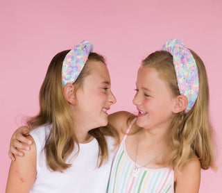 Kid and Tween Pastel Sequin Knotted Headband