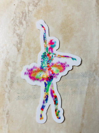 Paint Splash Dancer Ballerina Dance Sticker, 2.3” x 4”