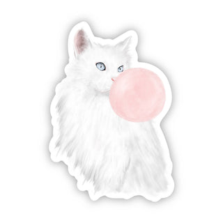 Cat With Bubble Gum Sticker