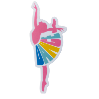 Ballerina w/ Dance Skirt Sticker, 2" x 4"