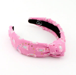 Kid and Tween Pink Denim Headband