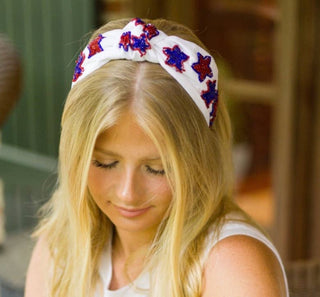 Patriotic Star Knotted Headband
