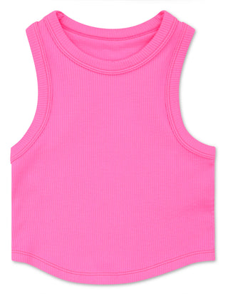 ISCREAM CROPPED RIBBED RACERBACK TANK TOP