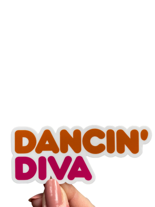 Dancin' Diva Sticker, 4" x 1.7"