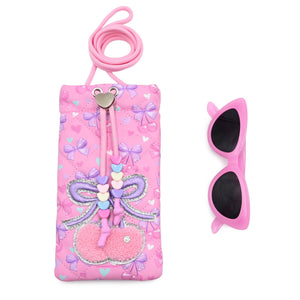OMG Cherry Printed Drawstring Case and Sunglasses