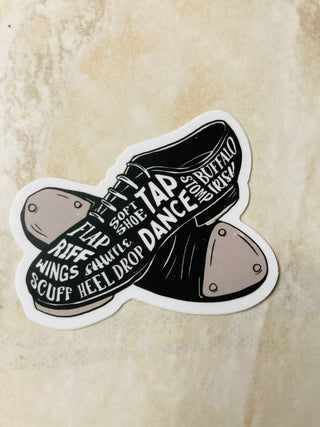 Tap Shoe Terminology Sticker, 3" x 2.8"