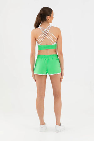 Every Turn Showstopper Long-Line Crop Top /Aerobic Short Set