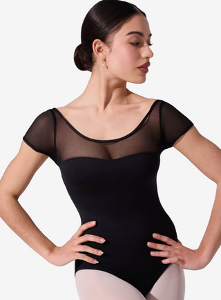 CAPEZIO SE1039W MESH YOKE SS LEOTARD