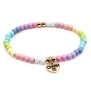 CHARM IT! CIBB106 Gold Pastel Stretch Bead Bracelet