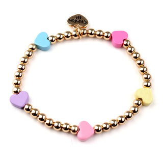 CHARM IT! CIBB123 Gold Multi Heart Stretch Bead Bracelet